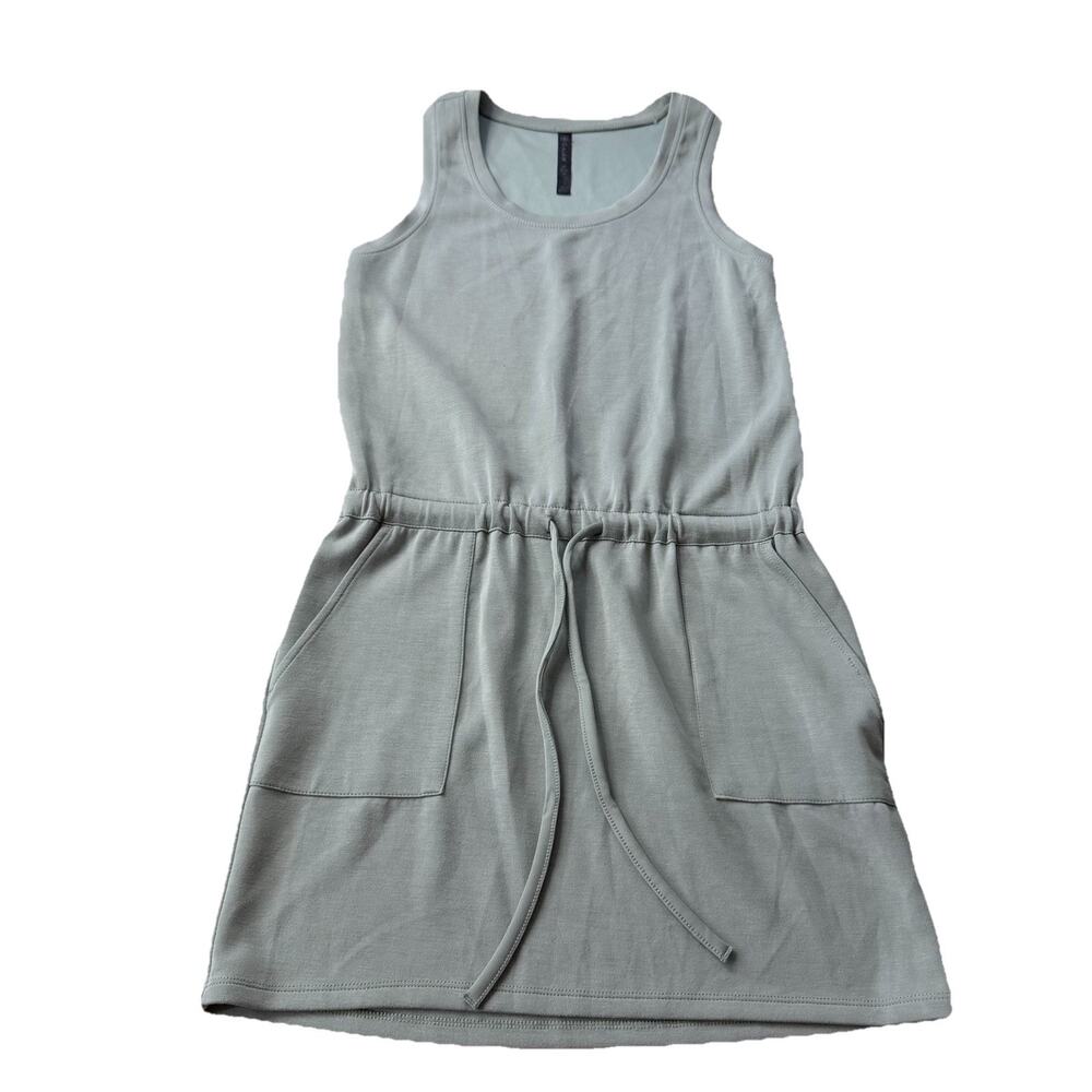 Gaiam Hudson Midi Dress Womens XSmall Leisure Tie Waist Sleeveless Scoop Neck